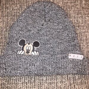 Neff Charcoal Beanie with Mickey Design